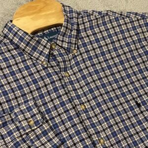 Ralph Lauren Mens 2XLT Classic Fit Flanne Blue Plaid Button Down Shirt